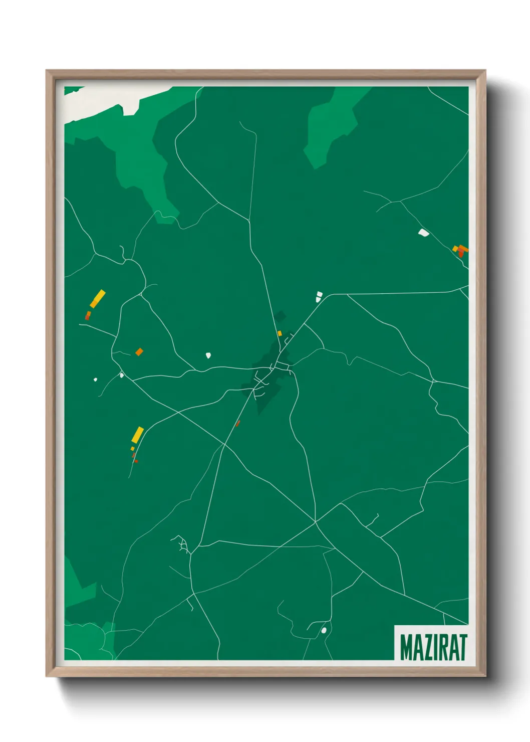 Une affiche de carte sur Mazirat