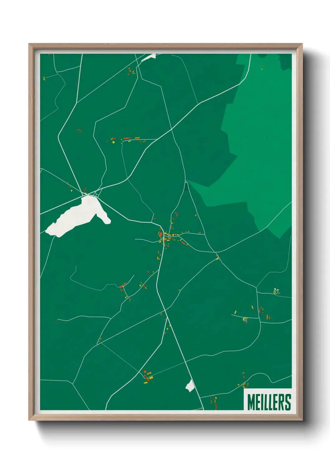 Une affiche de carte sur Meillers