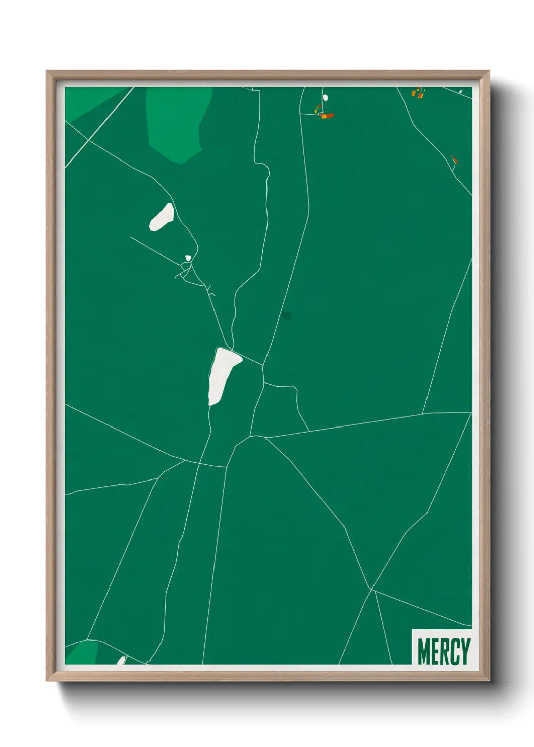 Une affiche de carte sur Mercy