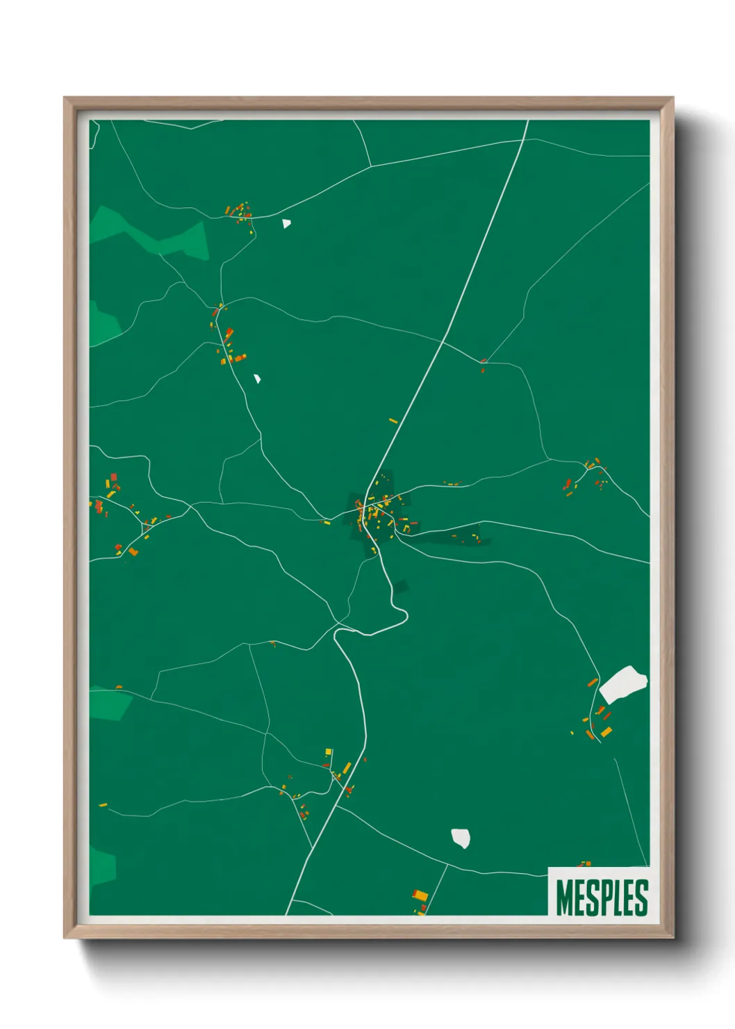 Une affiche de carte sur Mesples
