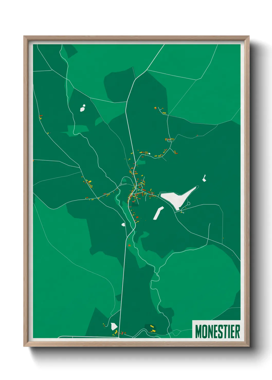 Une affiche de carte sur Monestier