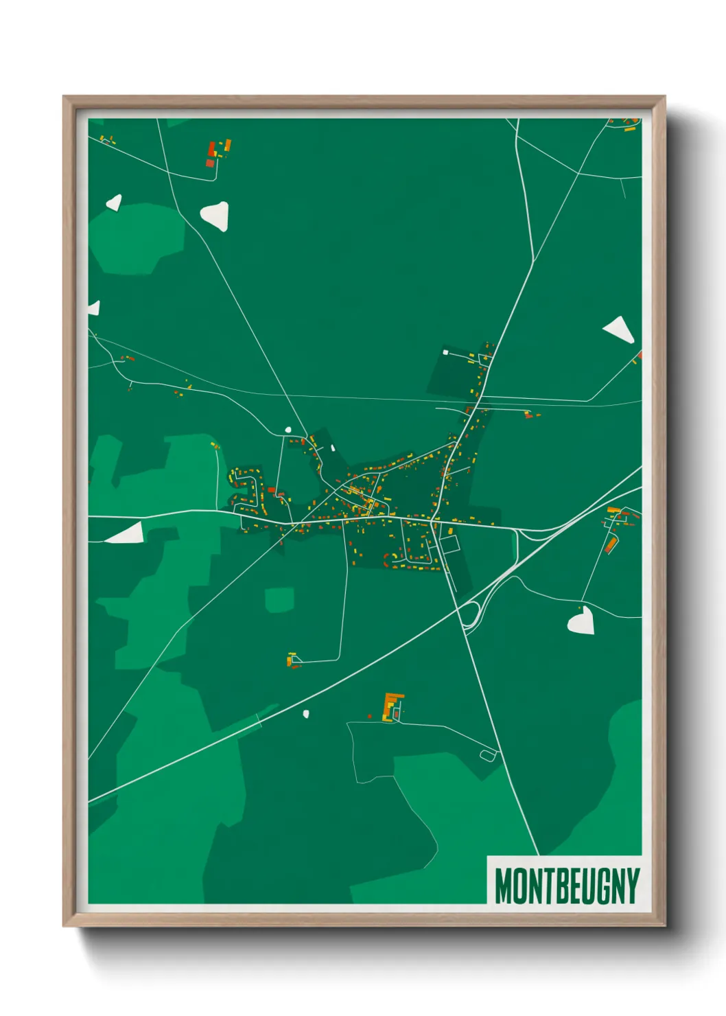Une affiche de carte sur Montbeugny