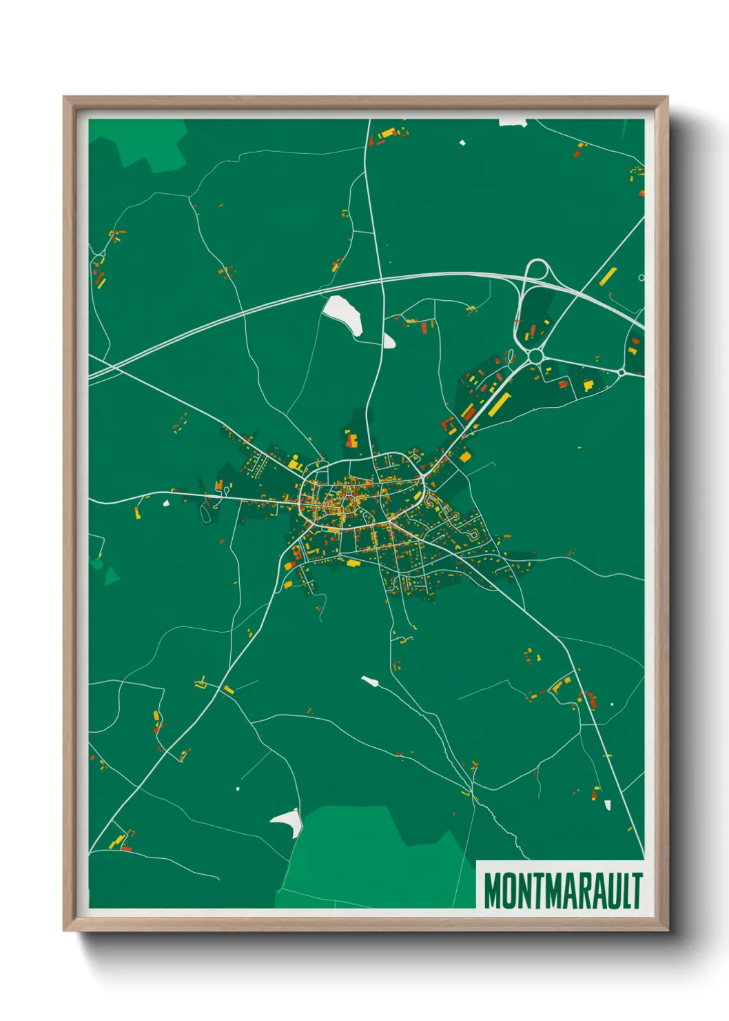 Une affiche de carte sur Montmarault