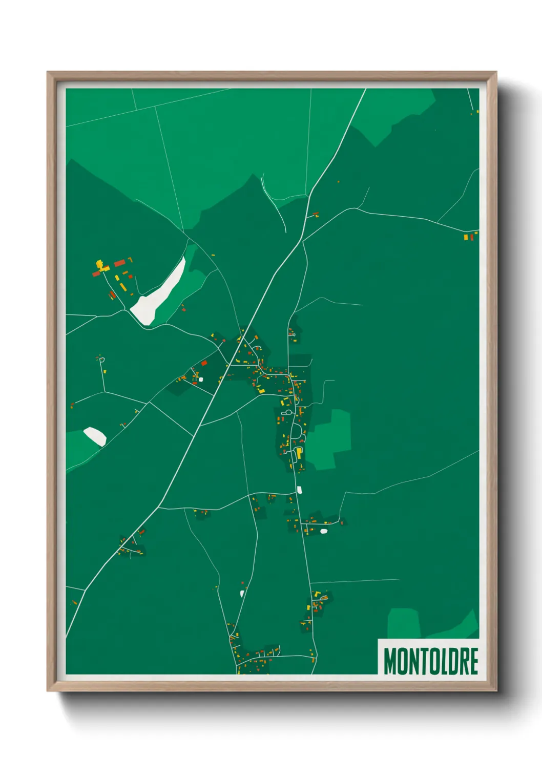 Une affiche de carte sur Montoldre
