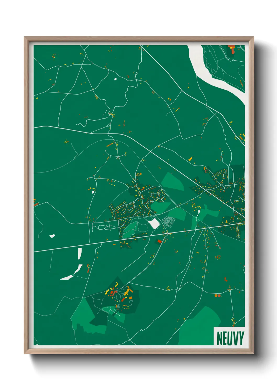 Une affiche de carte sur Neuvy