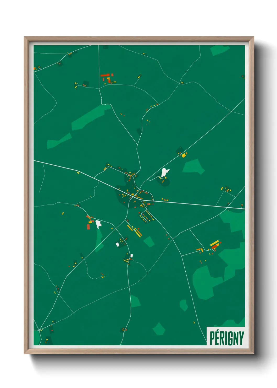 Une affiche de carte sur Périgny