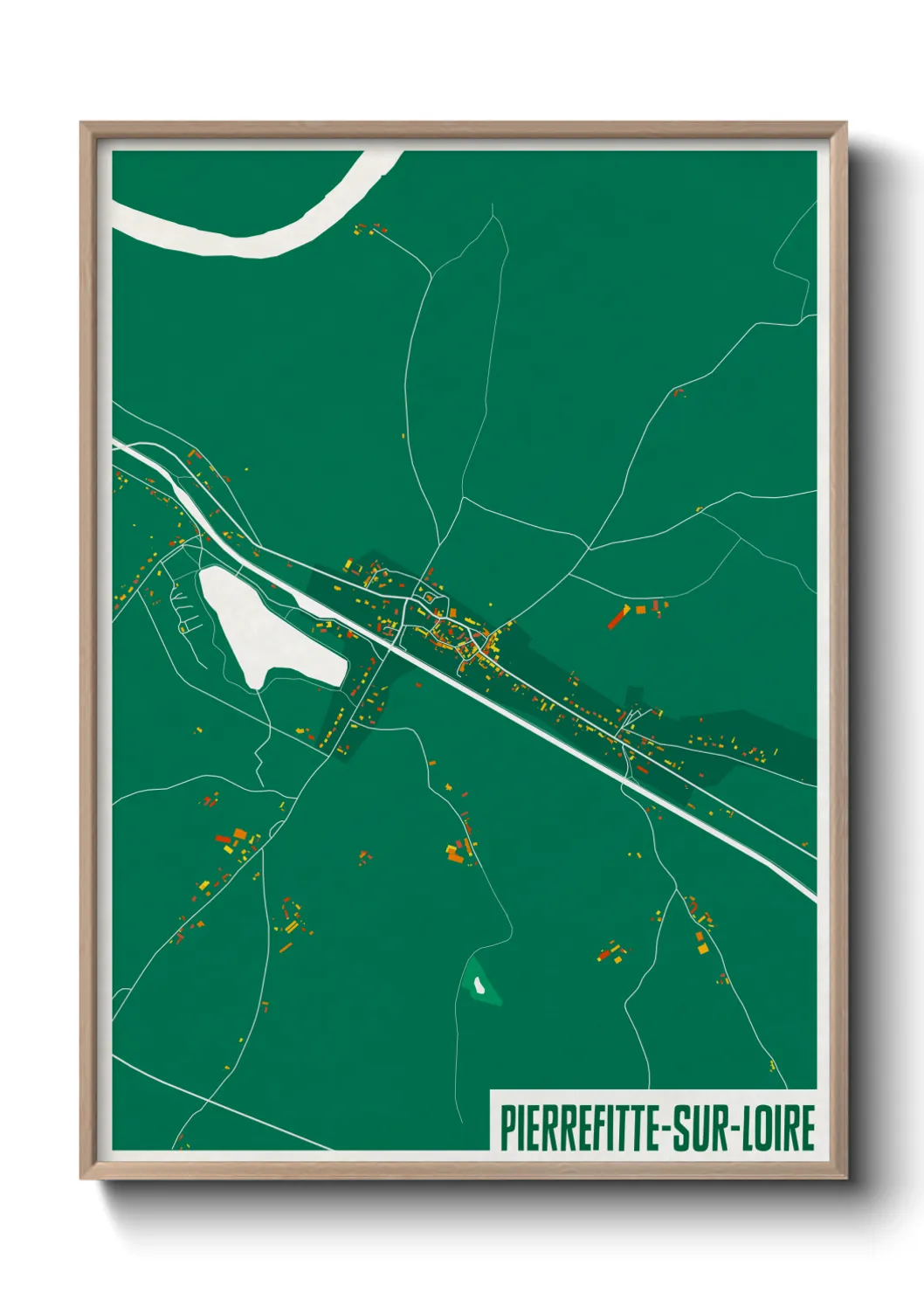 Une affiche de carte sur Pierrefitte-sur-Loire