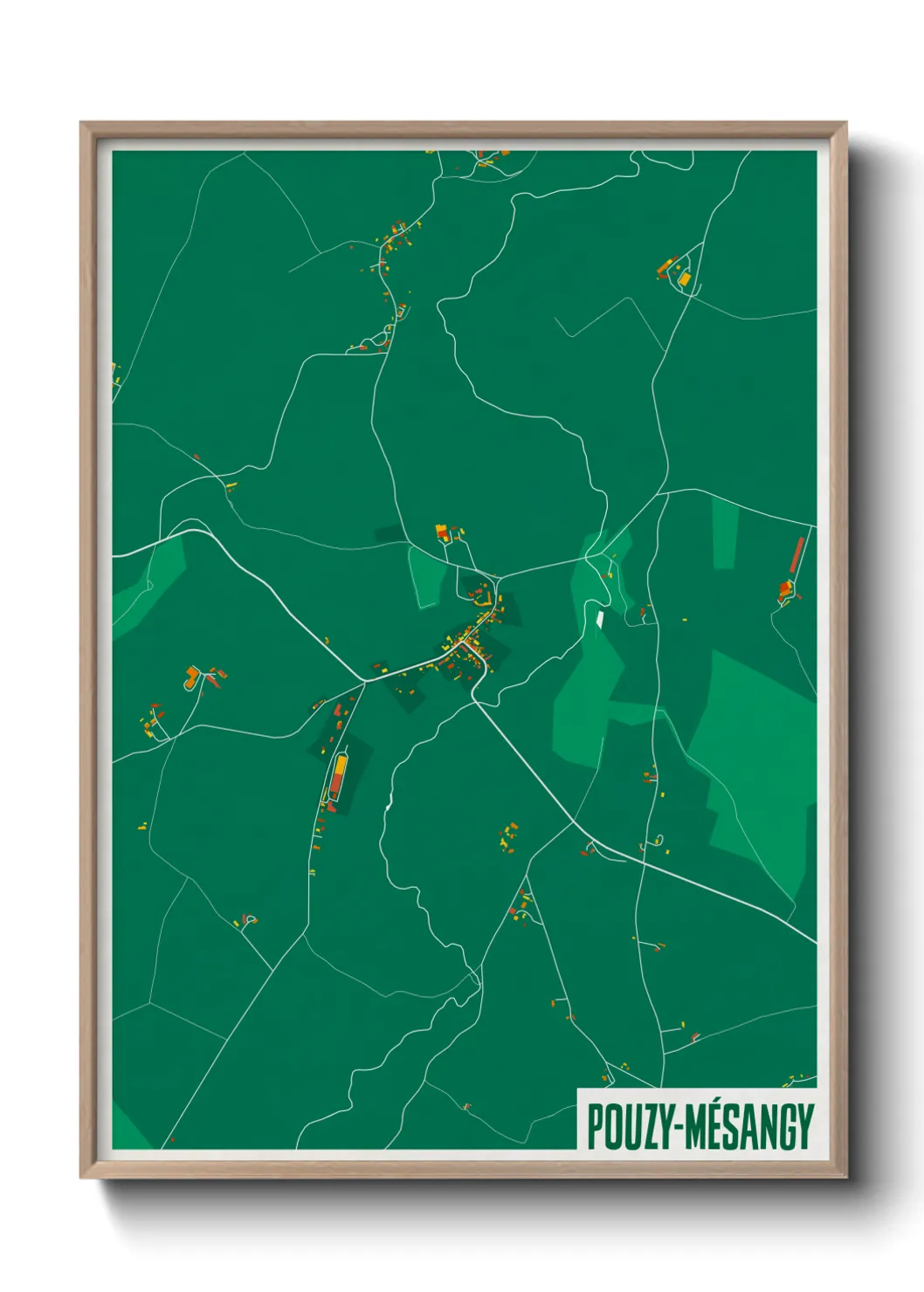 Une affiche de carte sur Pouzy-Mésangy