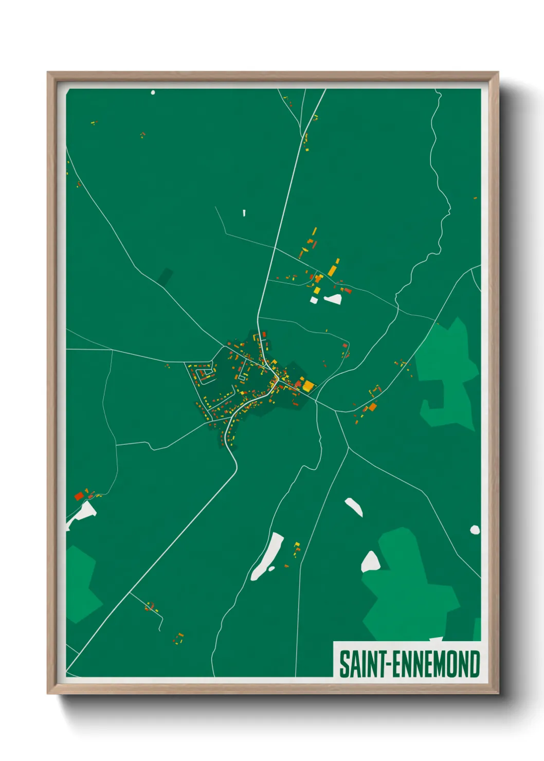 Une affiche de carte sur Saint-Ennemond