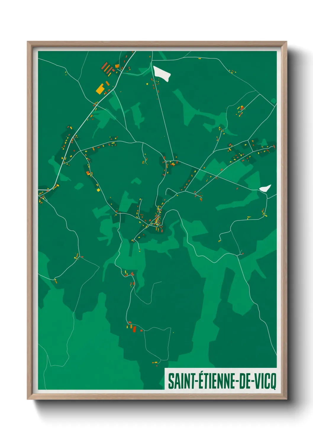 Une affiche de carte sur Saint-Étienne-de-Vicq