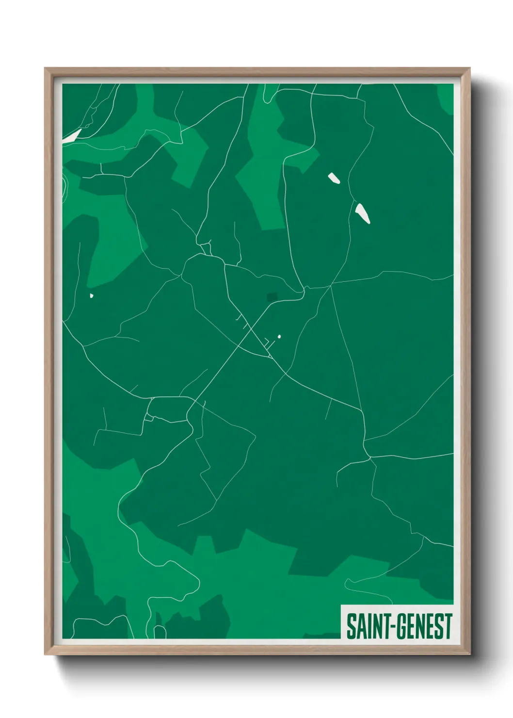 Une affiche de carte sur Saint-Genest