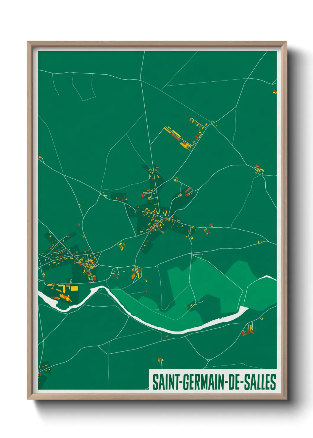 Une affiche de carte sur Saint-Germain-de-Salles