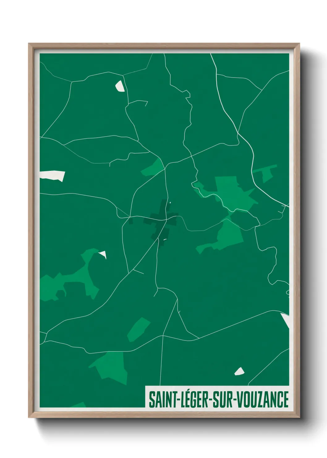 Une affiche de carte sur Saint-Léger-sur-Vouzance