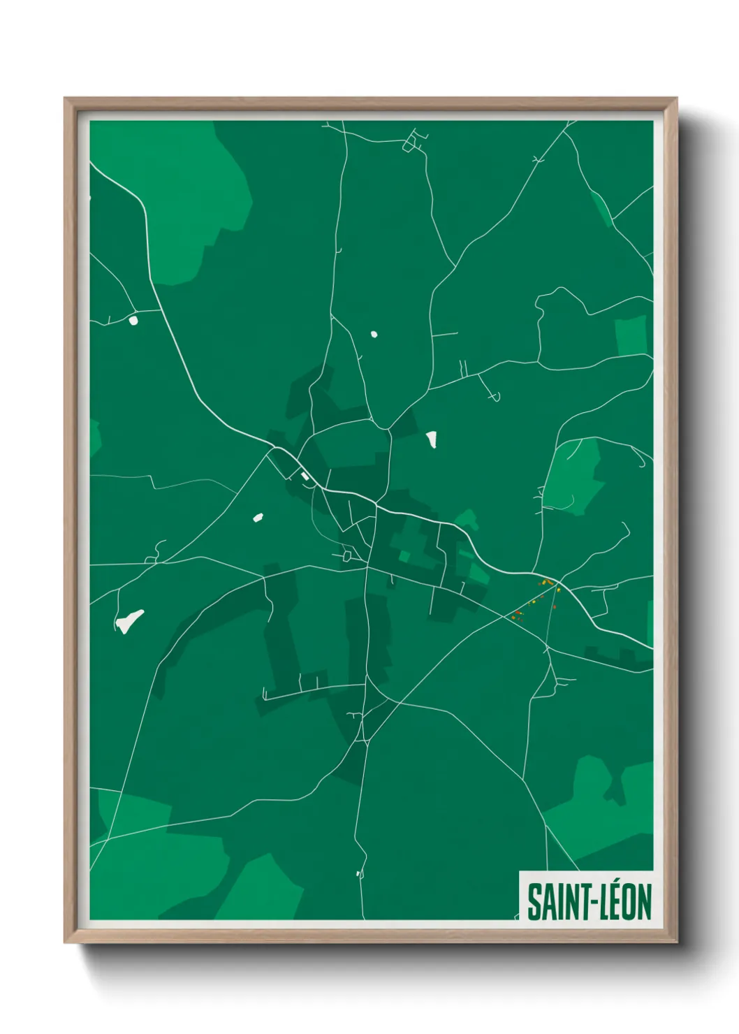 Une affiche de carte sur Saint-Léon