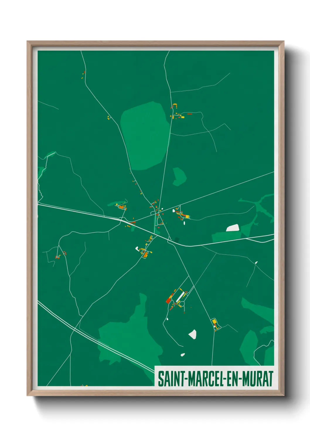 Une affiche de carte sur Saint-Marcel-en-Murat