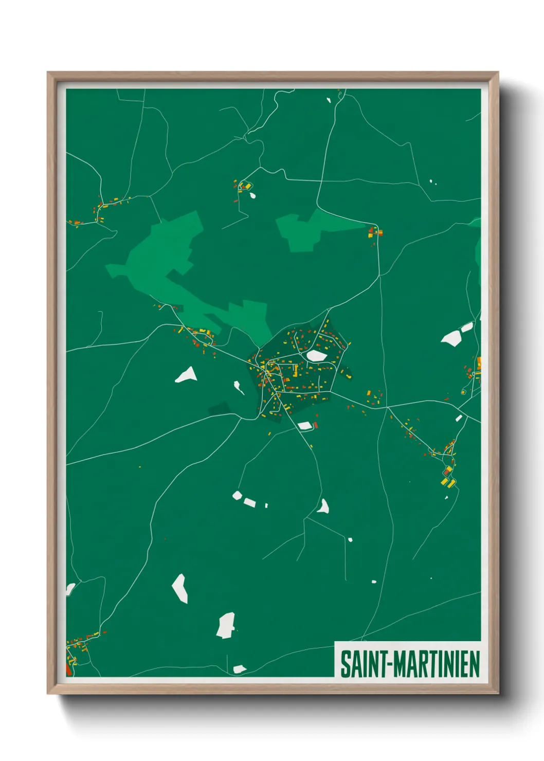 Une affiche de carte sur Saint-Martinien
