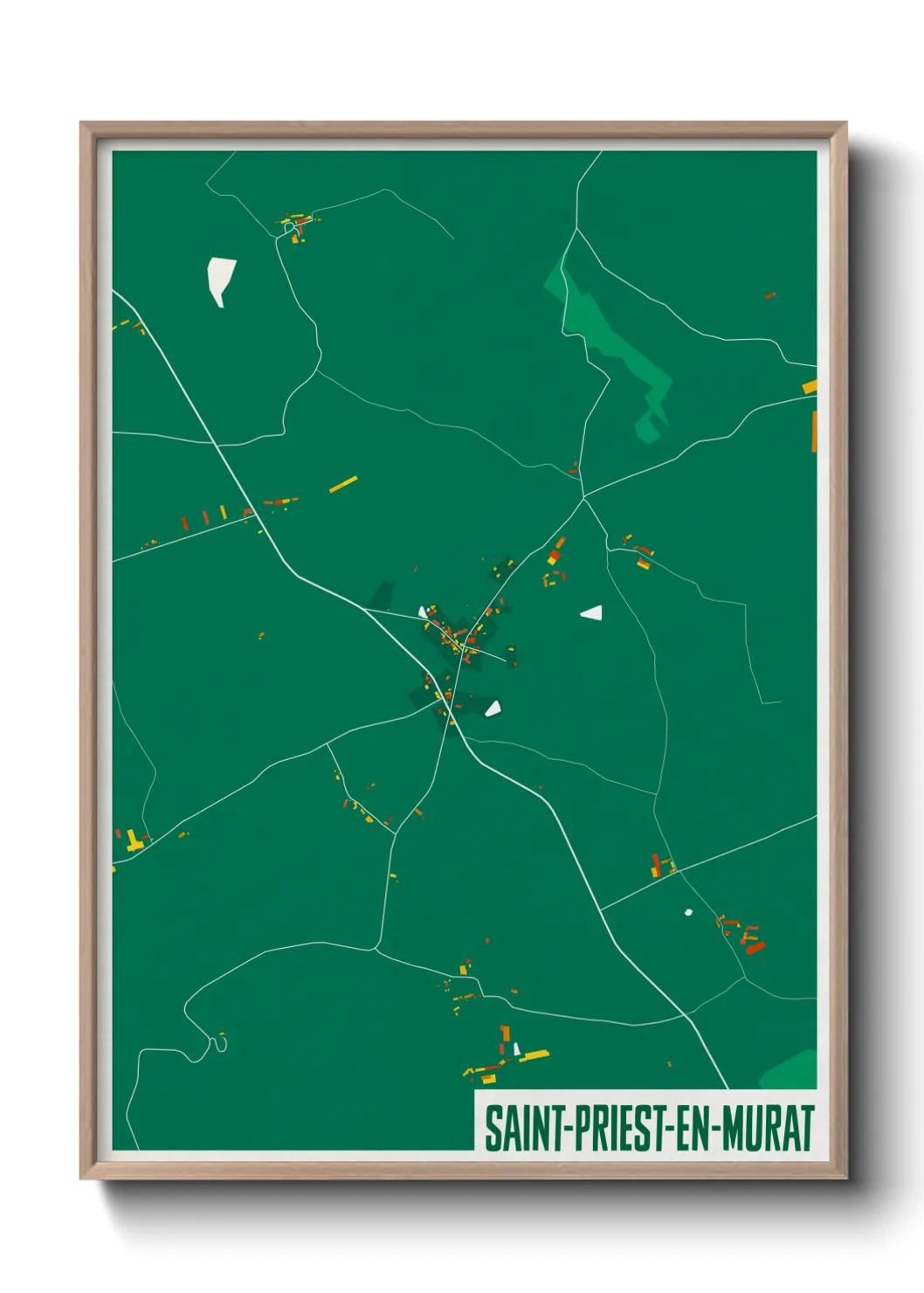 Une affiche de carte sur Saint-Priest-en-Murat