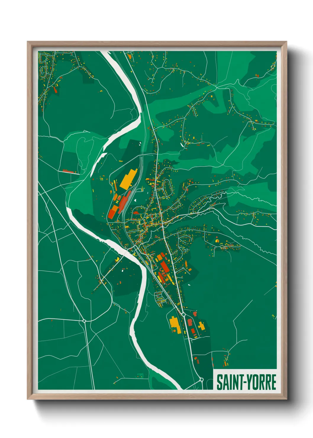 Une affiche de carte sur Saint-Yorre