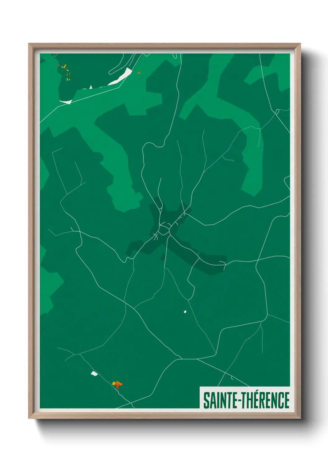 Une affiche de carte sur Sainte-Thérence