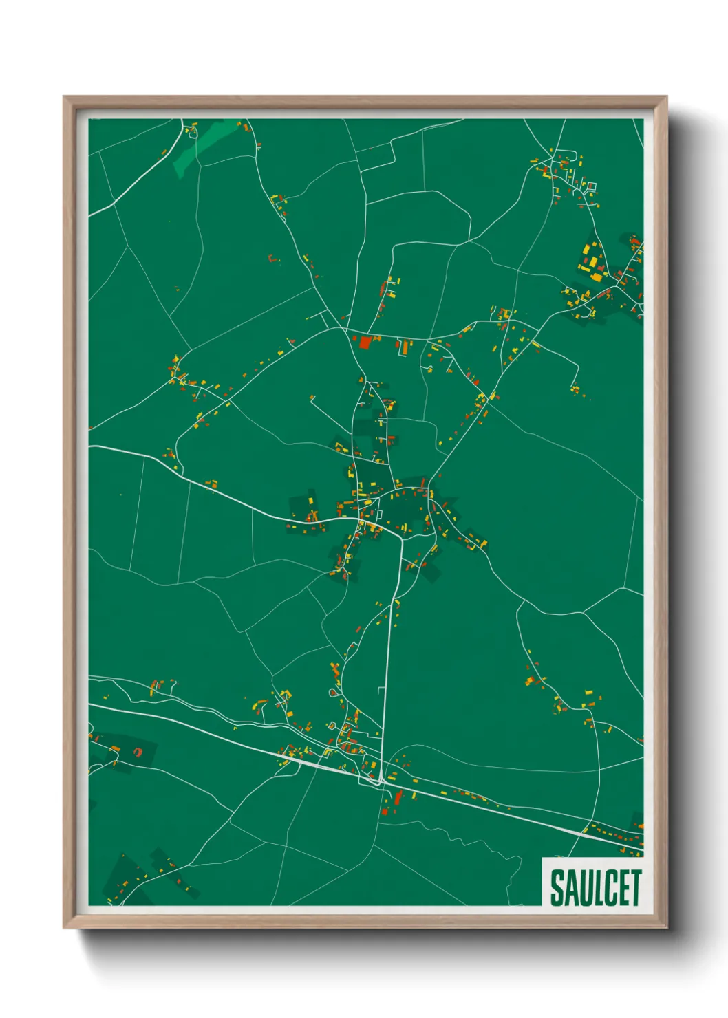 Une affiche de carte sur Saulcet