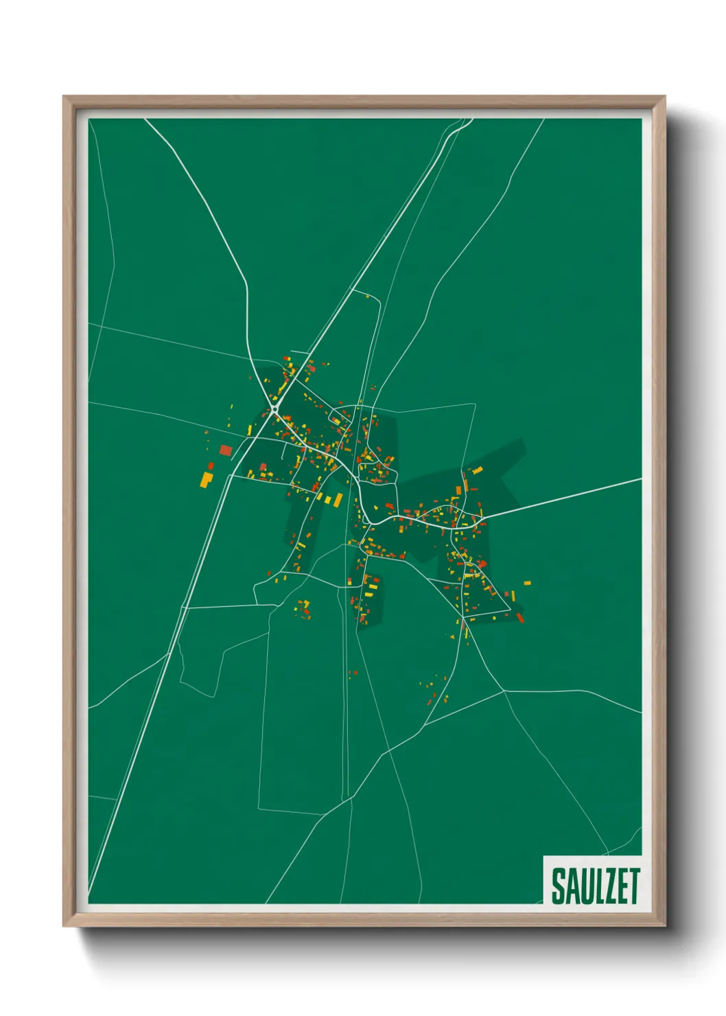 Une affiche de carte sur Saulzet