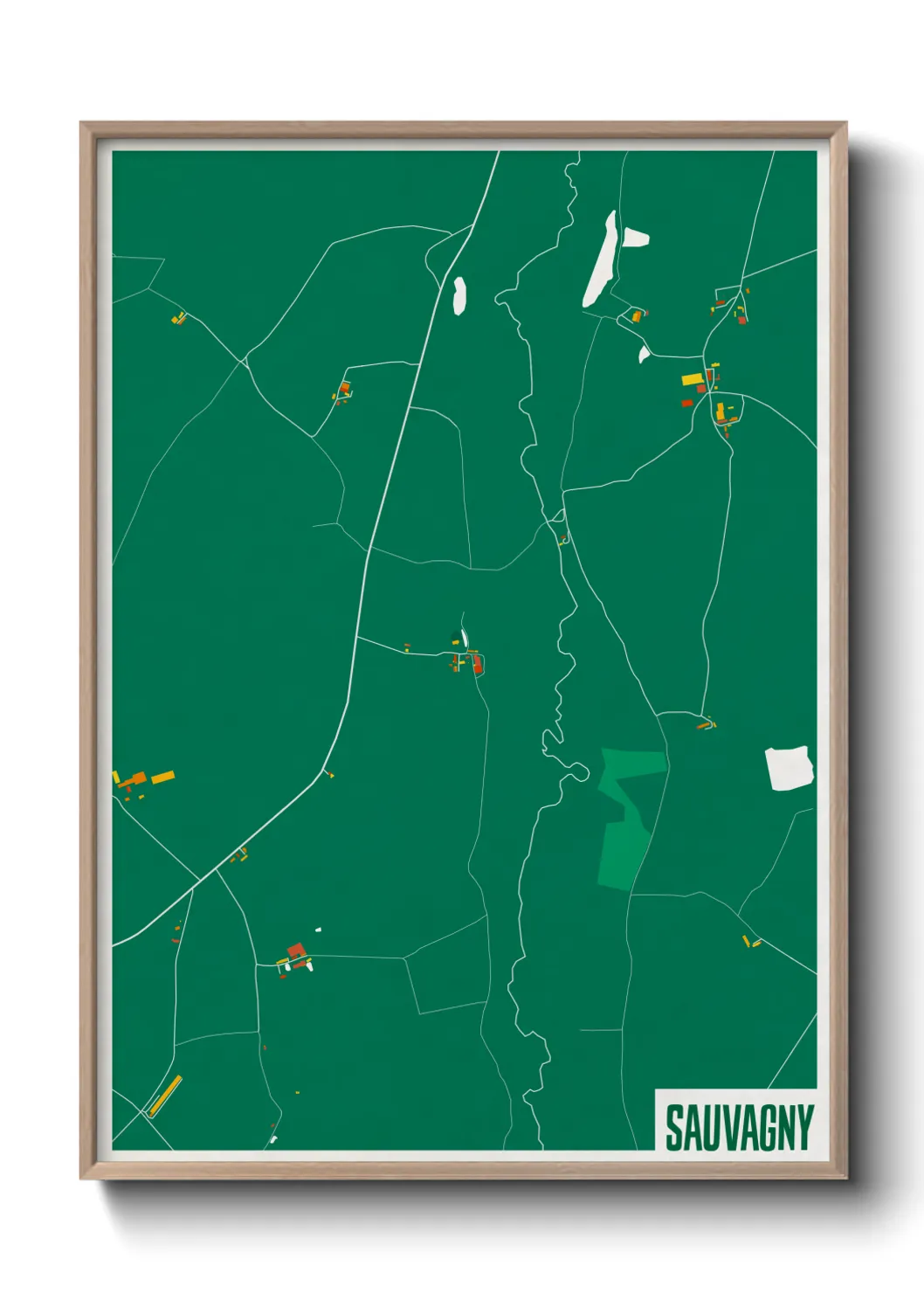 Une affiche de carte sur Sauvagny