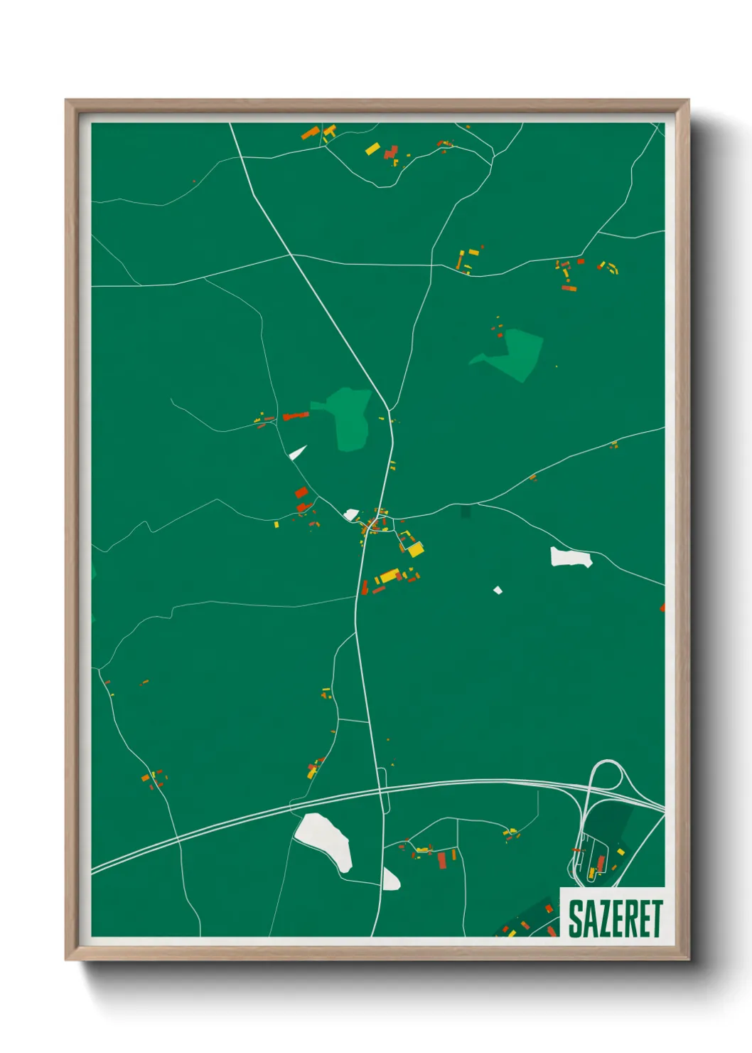 Une affiche de carte sur Sazeret