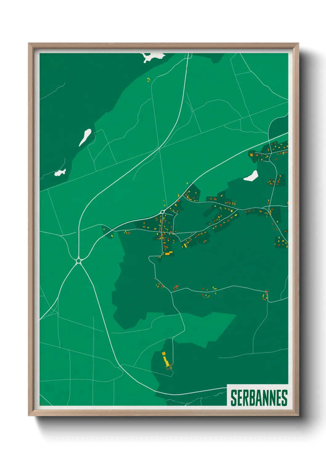 Une affiche de carte sur Serbannes