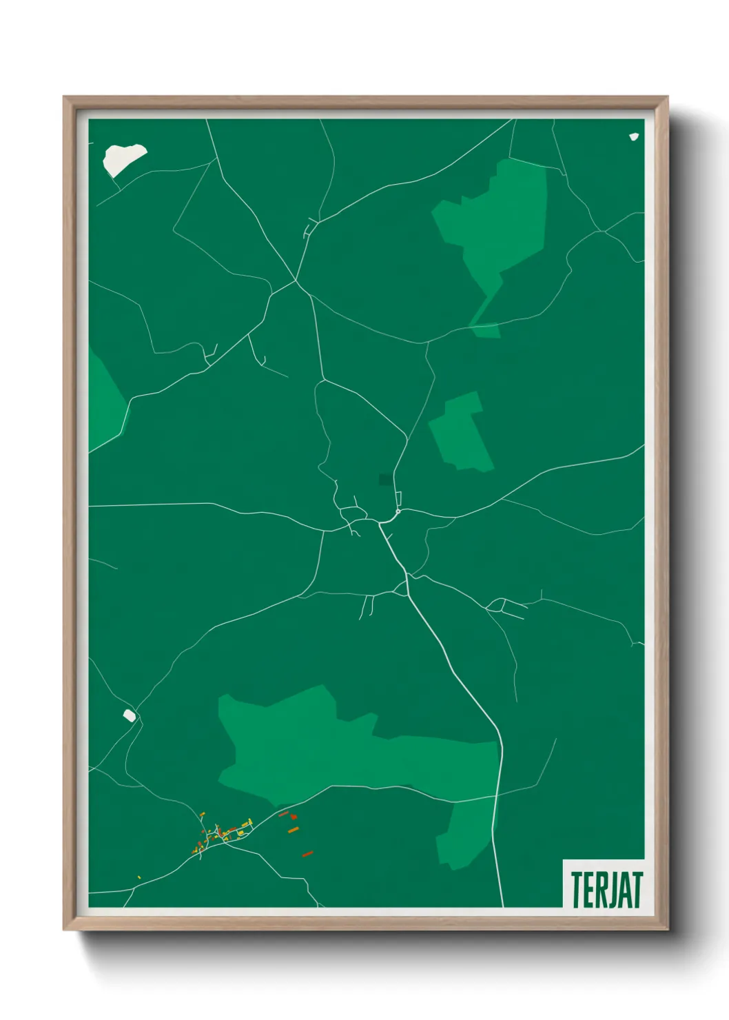 Une affiche de carte sur Terjat