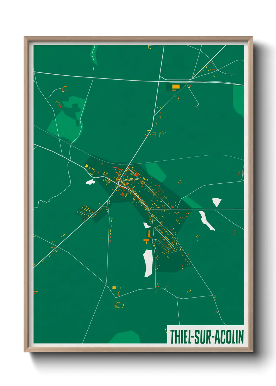 Une affiche de carte sur Thiel-sur-Acolin