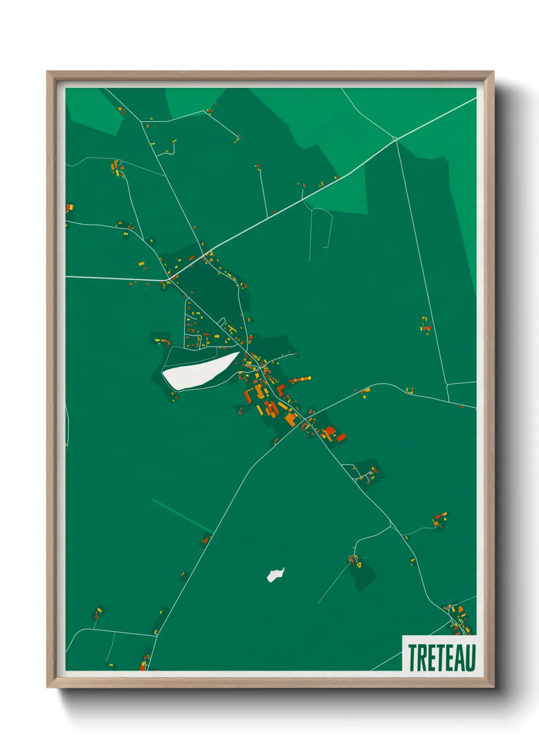 Une affiche de carte sur Treteau