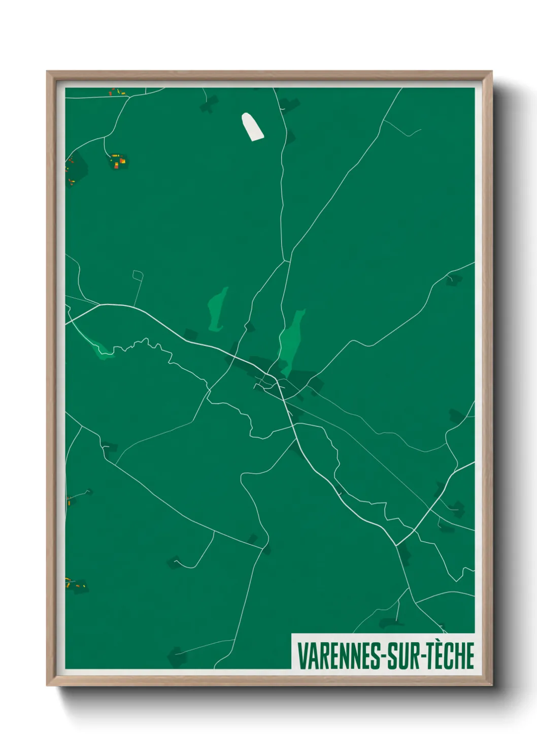 Une affiche de carte sur Varennes-sur-Tèche