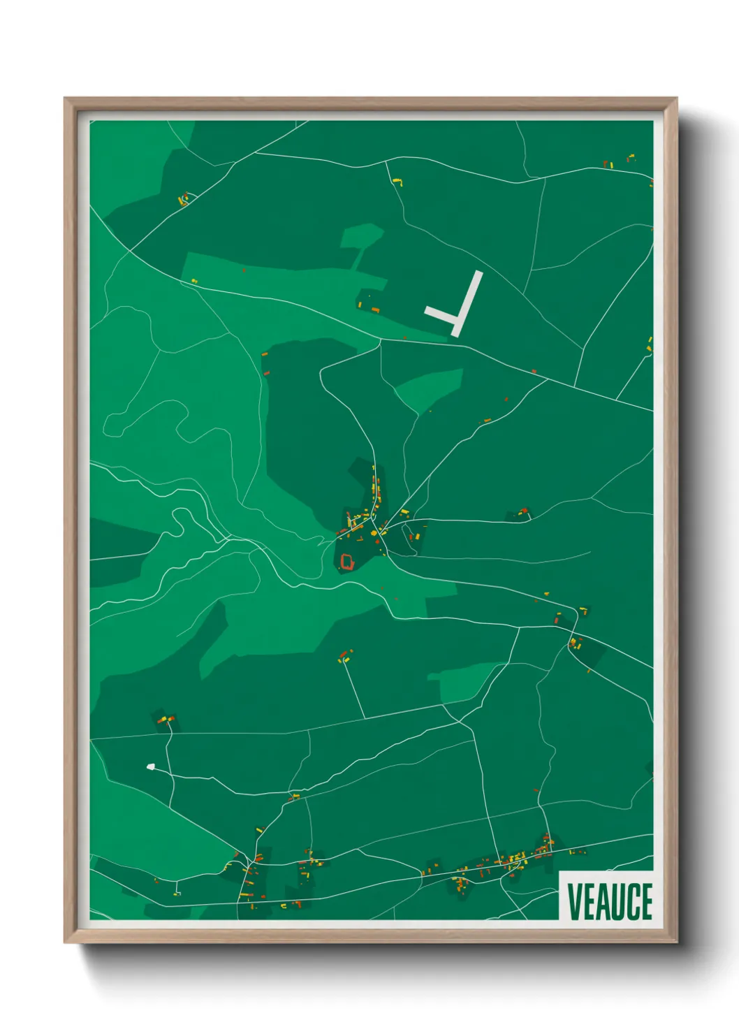 Une affiche de carte sur Veauce