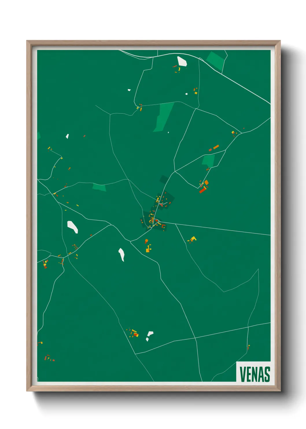 Une affiche de carte sur Venas