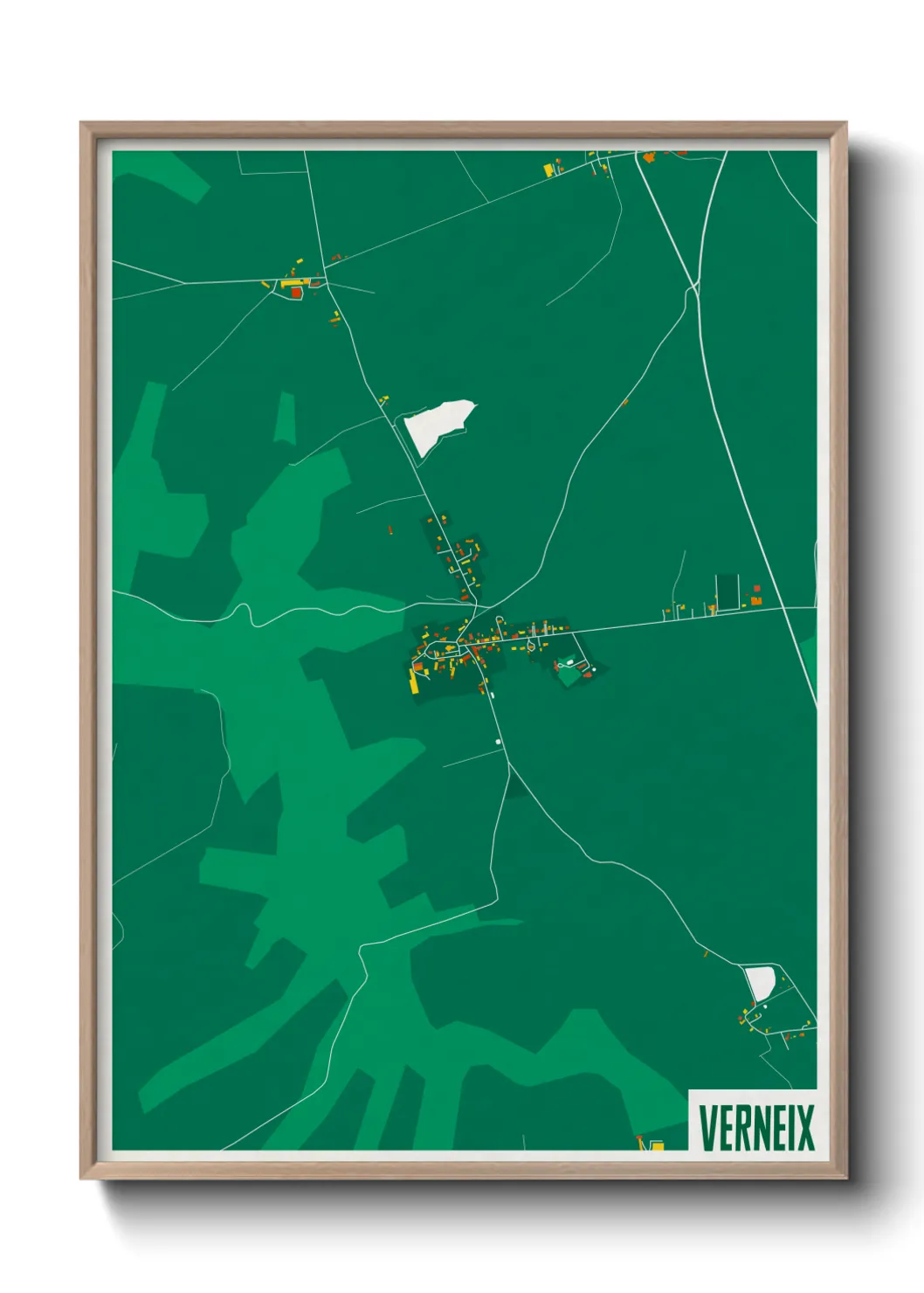 Une affiche de carte sur Verneix