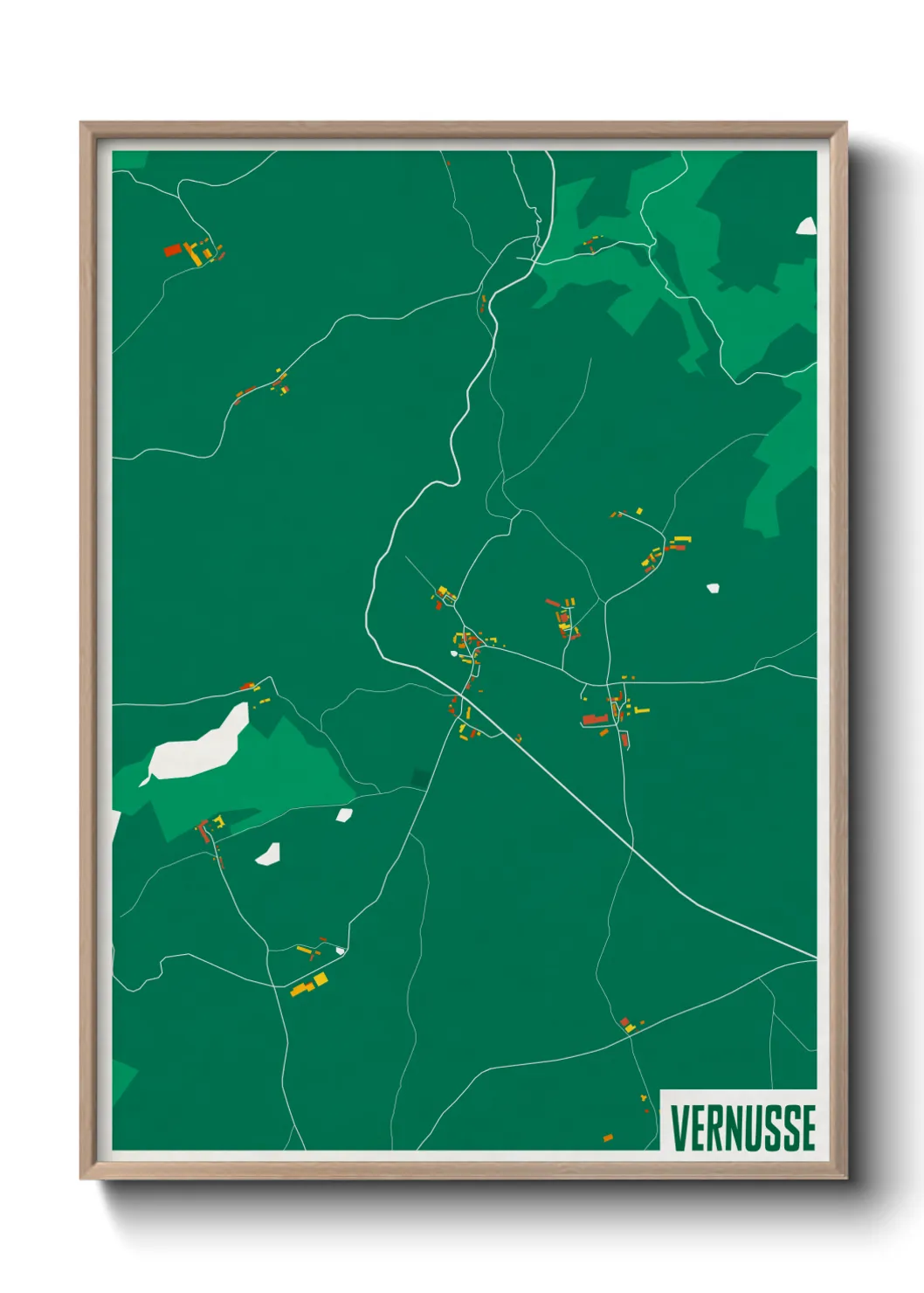 Une affiche de carte sur Vernusse