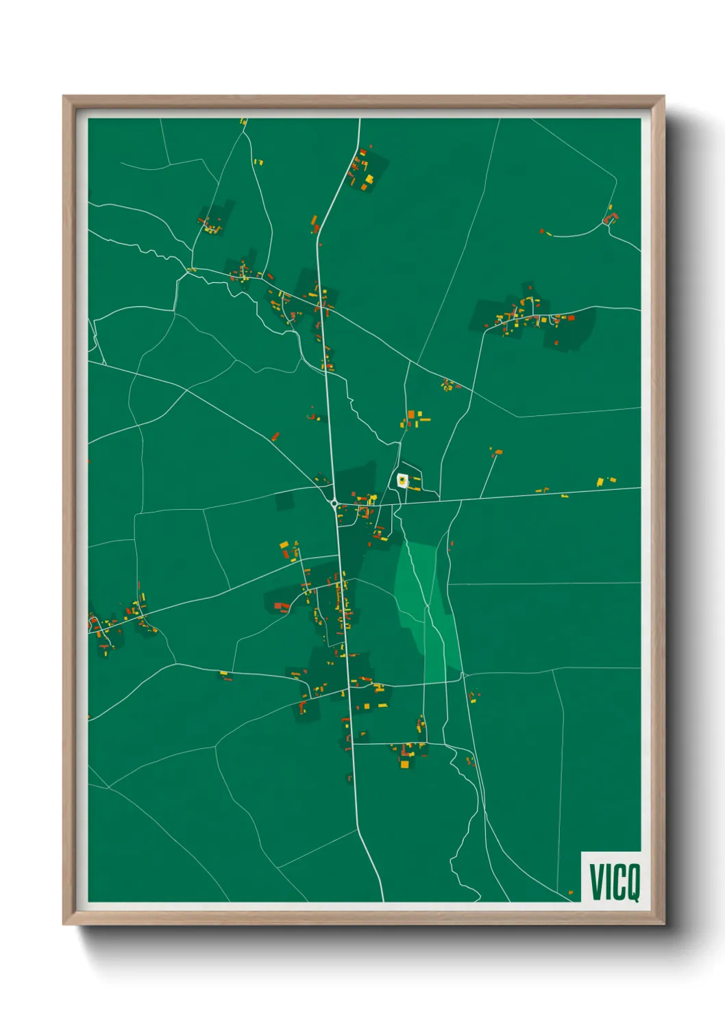 Une affiche de carte sur Vicq