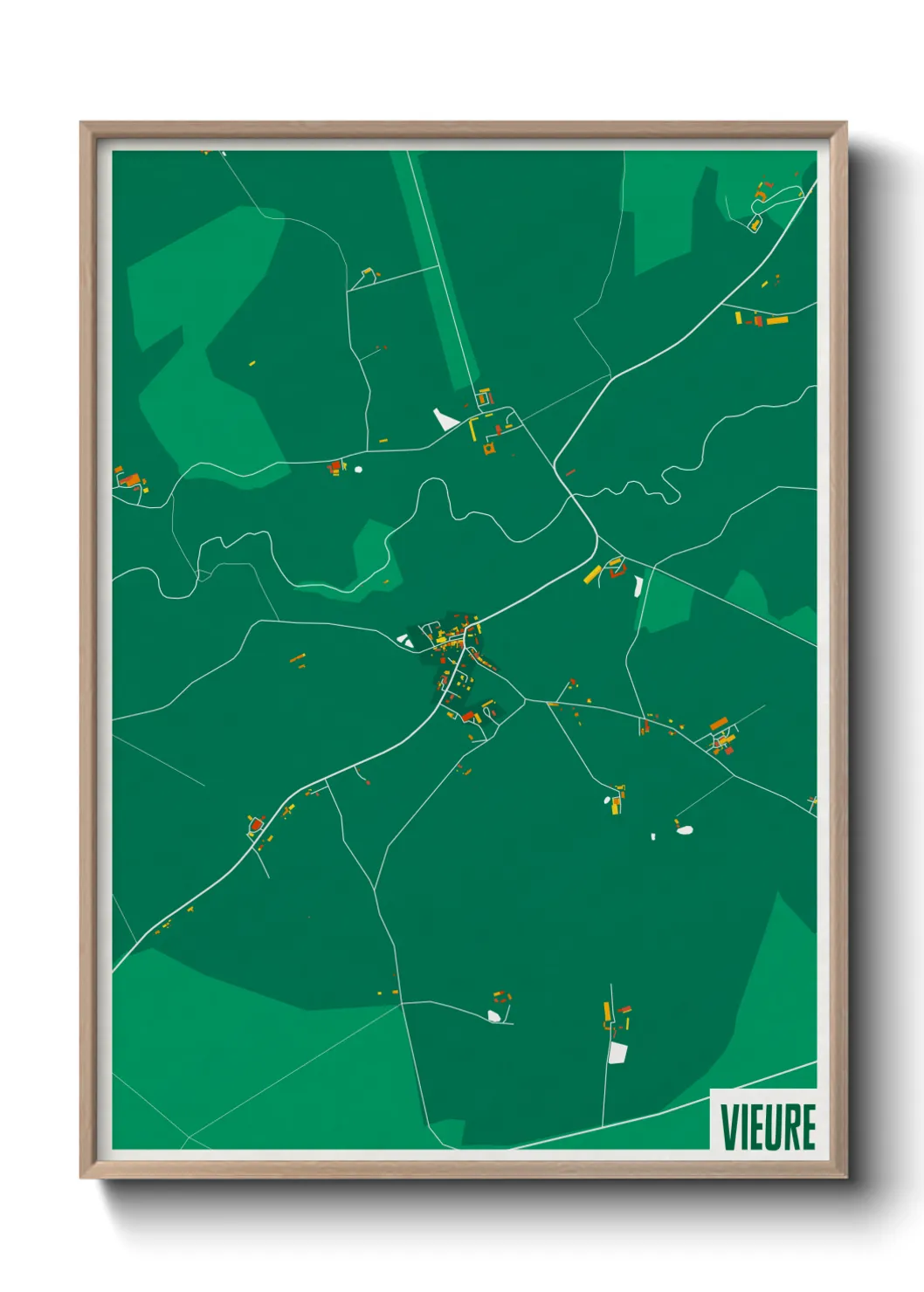 Une affiche de carte sur Vieure