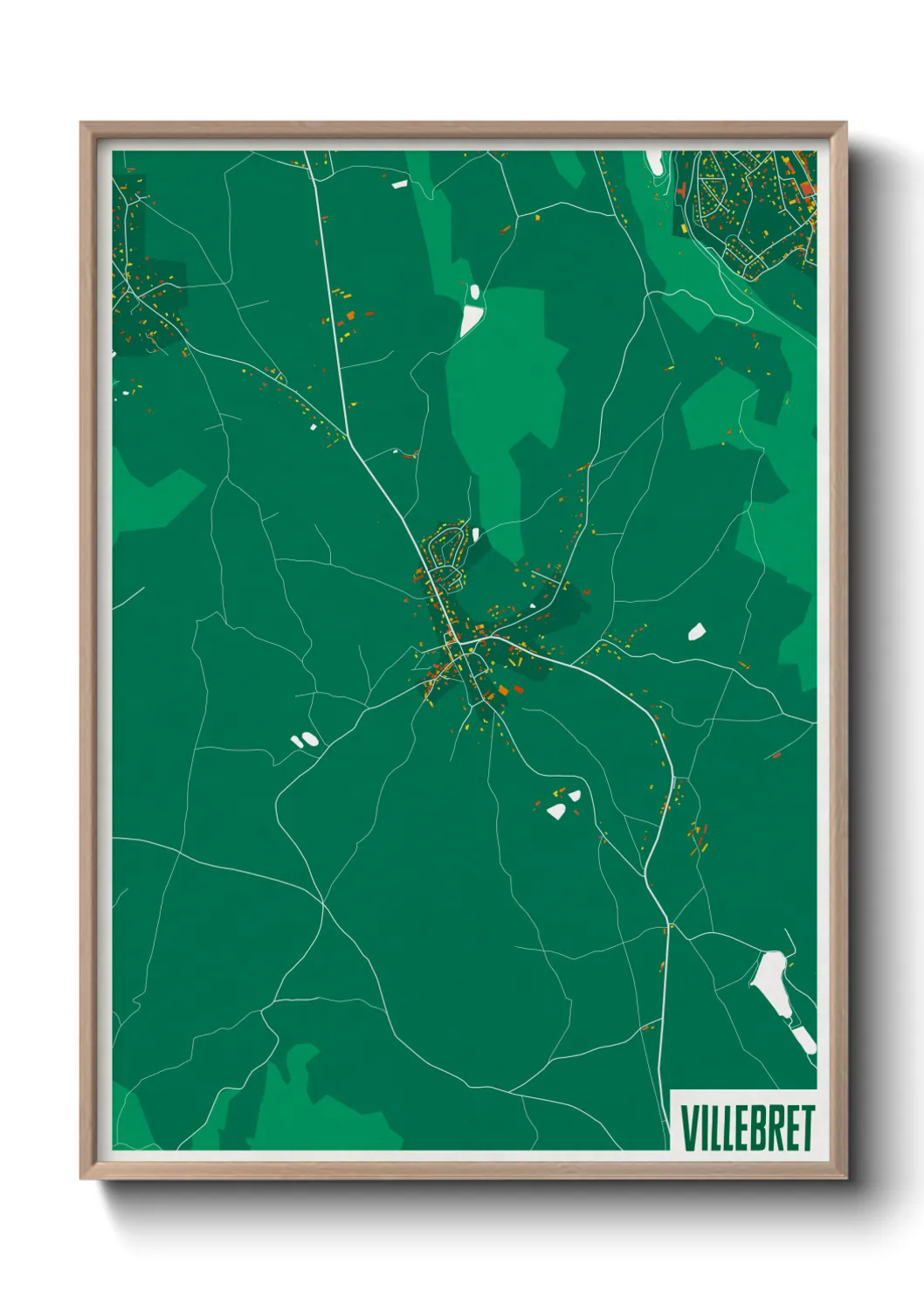 Une affiche de carte sur Villebret