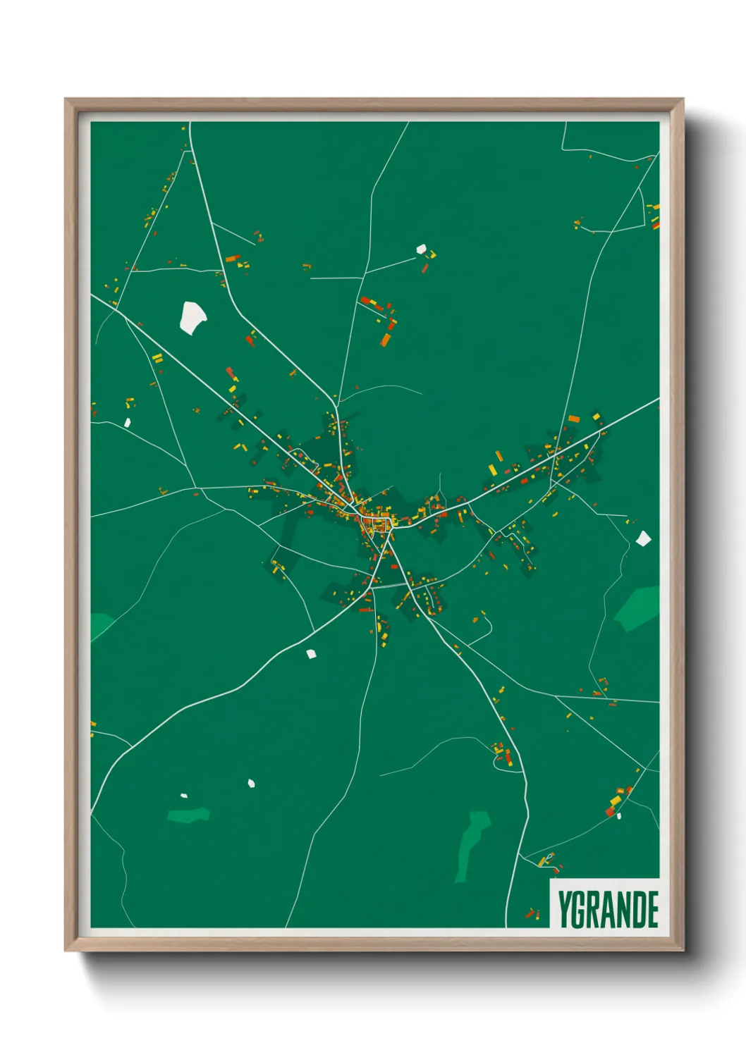 Une affiche de carte sur Ygrande