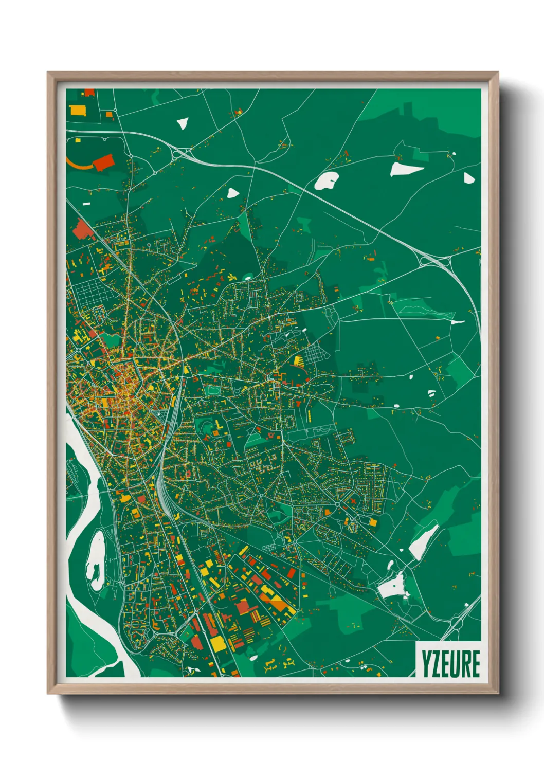 Une affiche de carte sur Yzeure