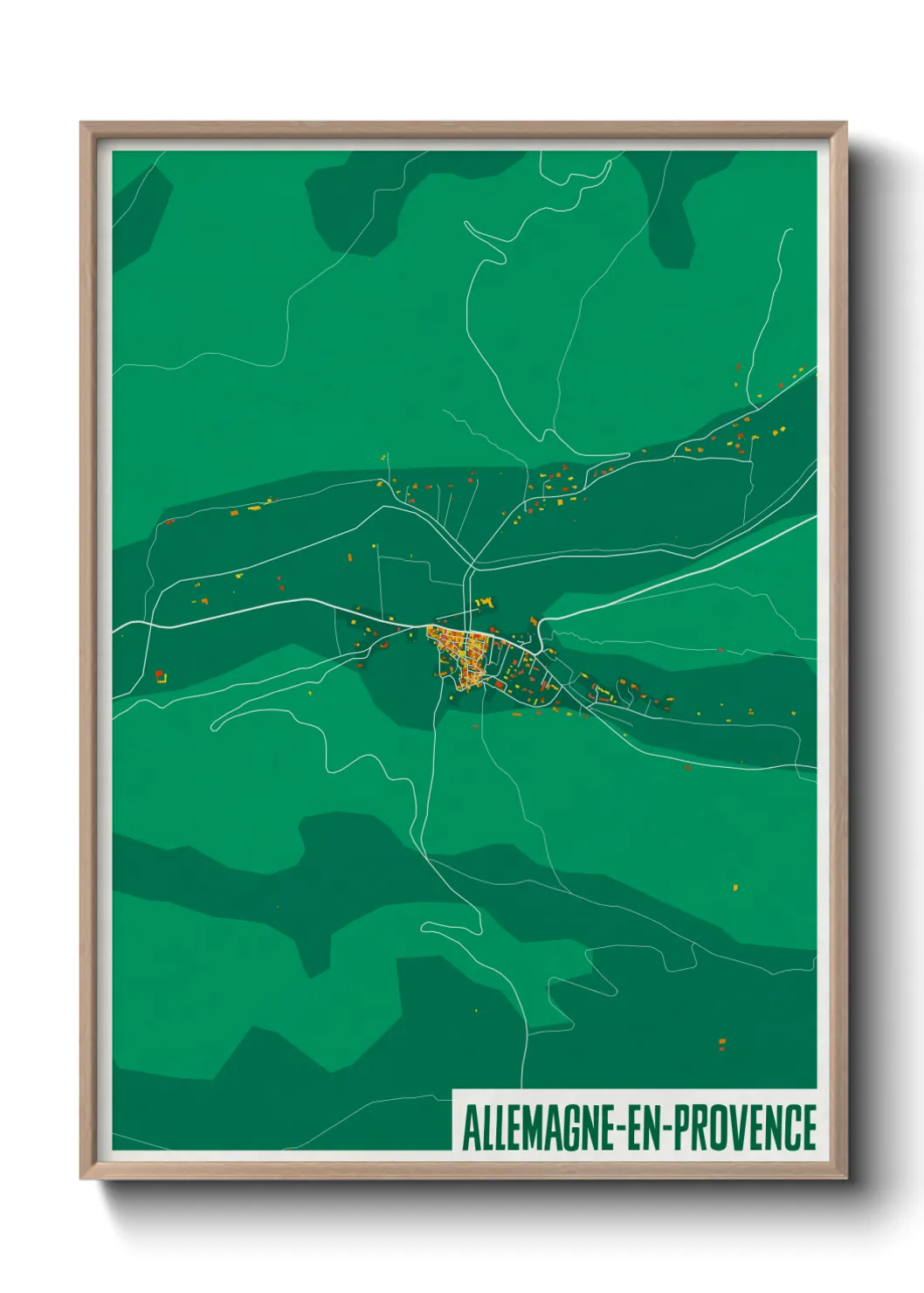 Une affiche de carte sur Allemagne-en-Provence