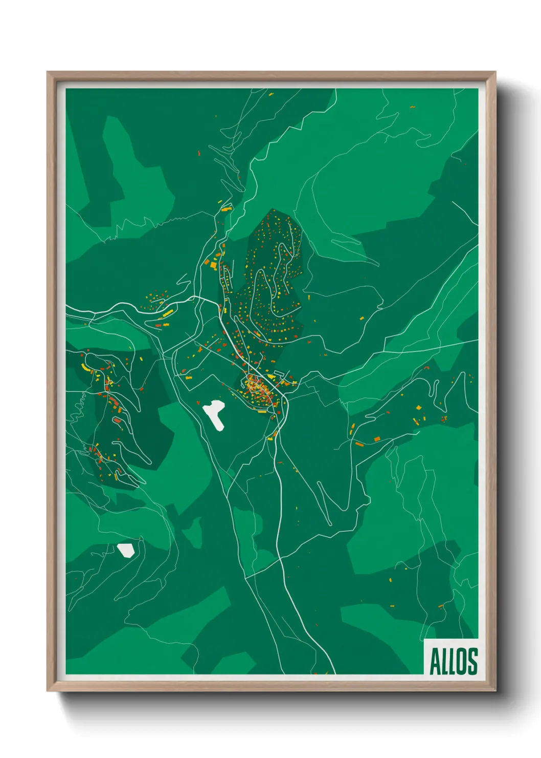 Une affiche de carte sur Allos