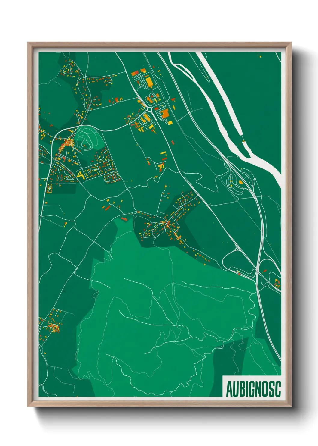 Une affiche de carte sur Aubignosc