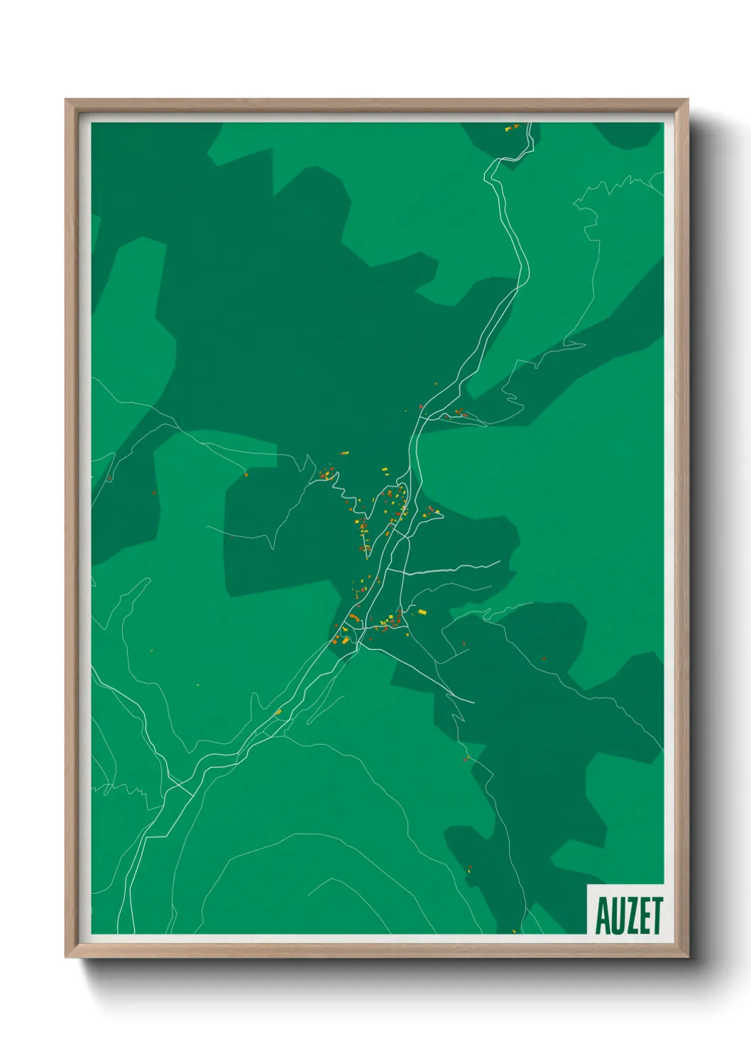 Une affiche de carte sur Auzet