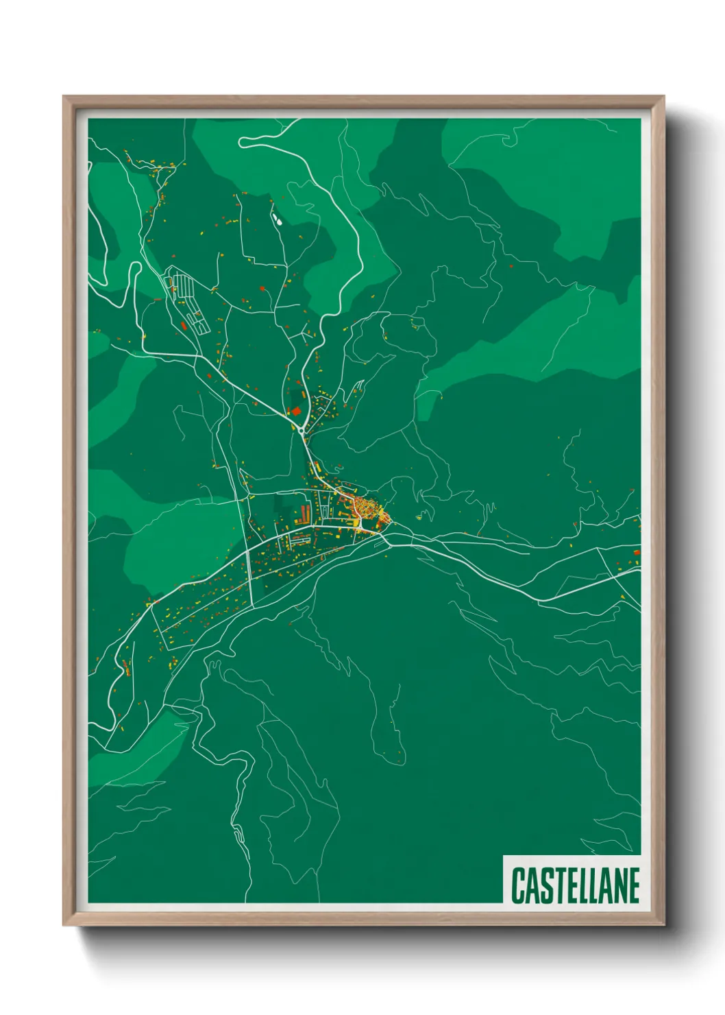 Une affiche de carte sur Castellane