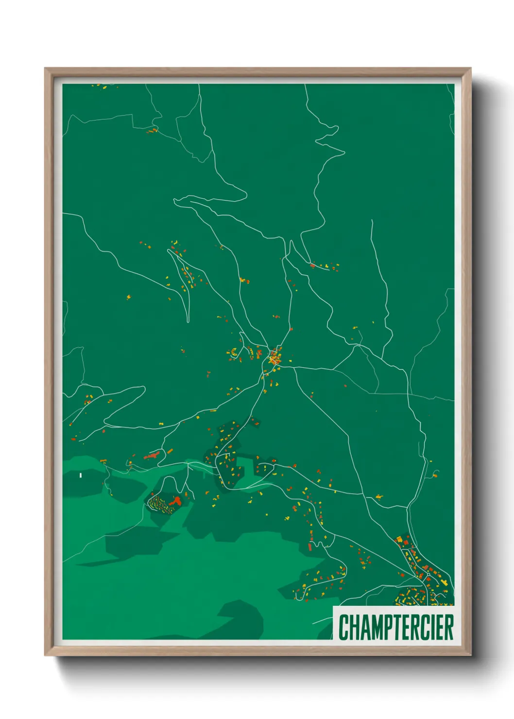 Une affiche de carte sur Champtercier