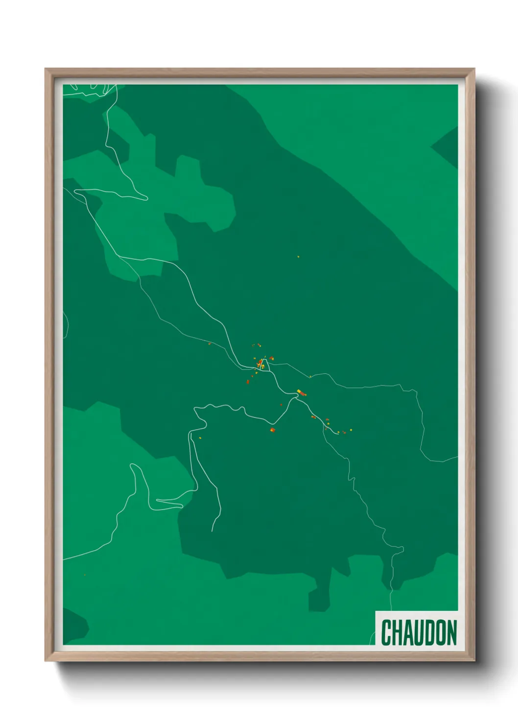 Une affiche de carte sur Chaudon