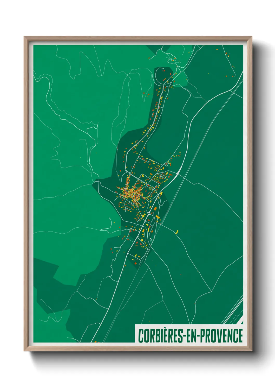Un poster carteCorbières-en-Provence