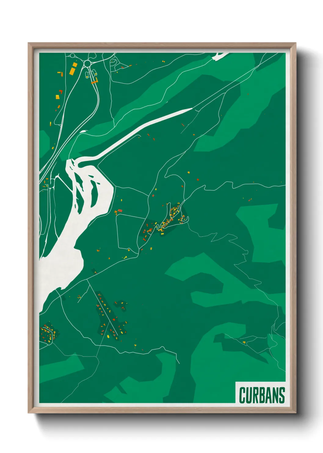 Une affiche de carte sur Curbans